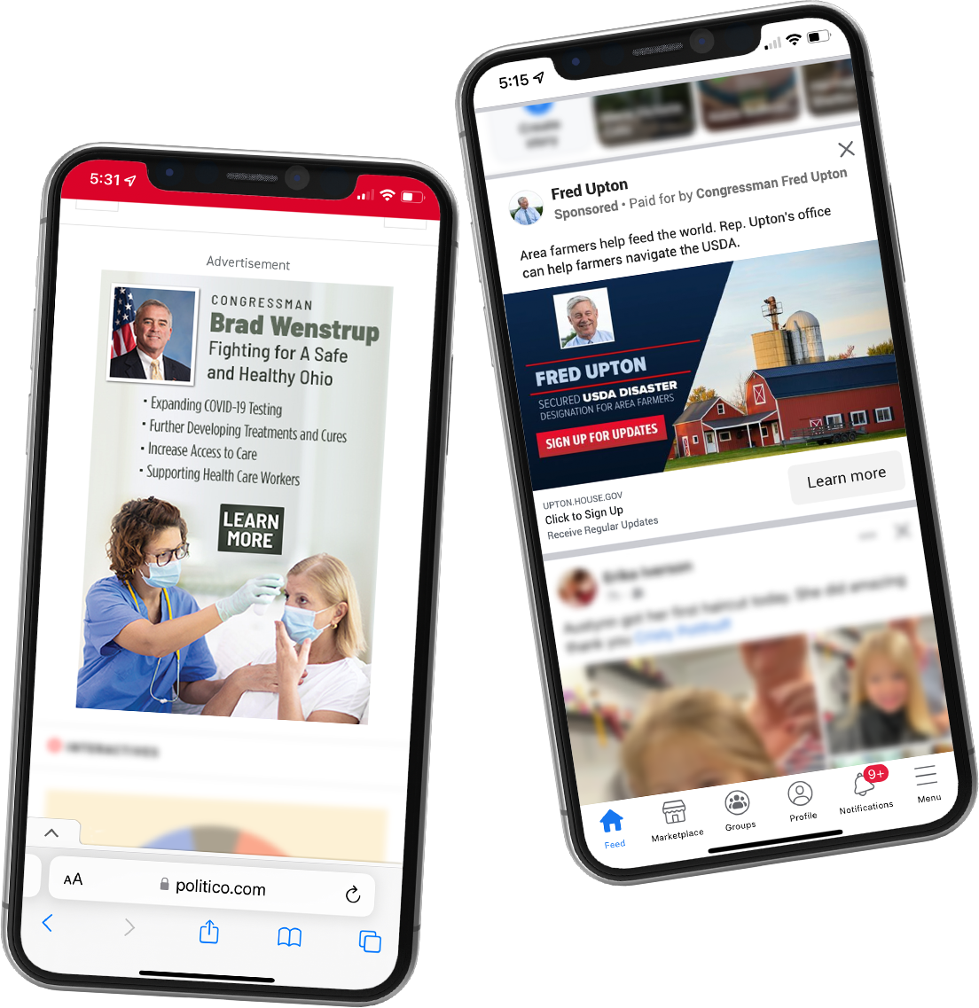 Samples of Hometown Connection franked digital advertising